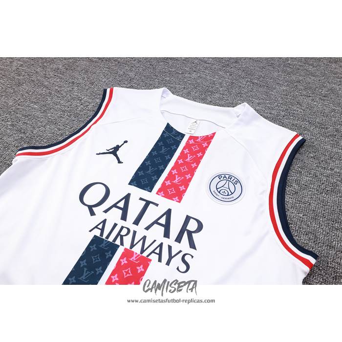 Camiseta de Entrenamiento Paris Saint-Germain Jordan 2023-2024 Sin Mangas Blanco